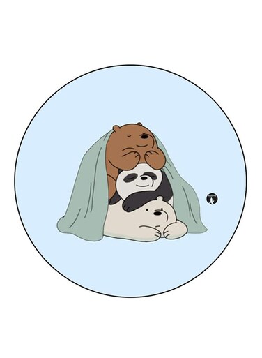 We Bare Bears Printed Fridge Magnet Round Multicolour