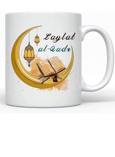 Ramadan Kareem Ceramic Coffee Mug with Moon Crescent Design