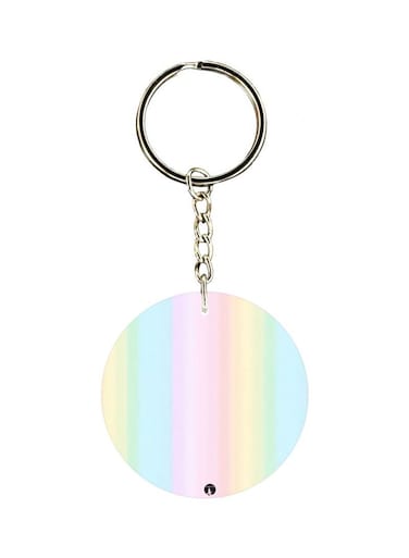 Rainbow Printed Double Sided Keychain