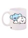 Cartoon Printed Coffee Mug White/Blue/Pink 11ounce