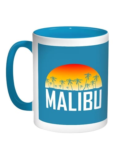 Malibu Printed Coffee Mug Turquoise/Blue/Orange 11ounce