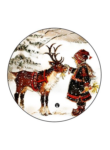 Raindeer Printed Fridge Magnet Multicolour 5.5 x 5.5cm