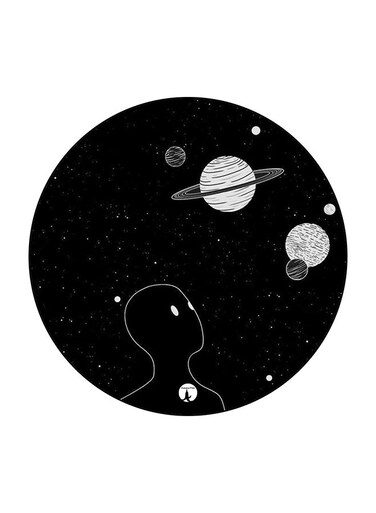 Space Printed Fridge Magnet Multicolour 5.5 x 5.5cm