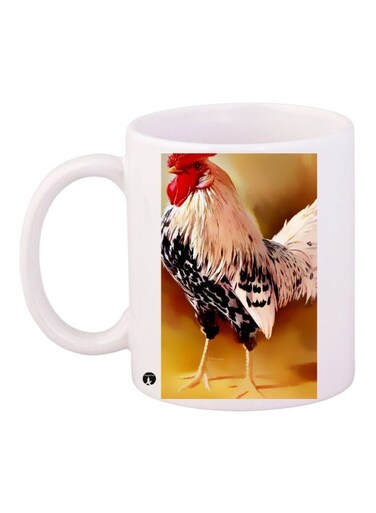 Bird Printed Coffee Mug White/Black/Red 11ounce