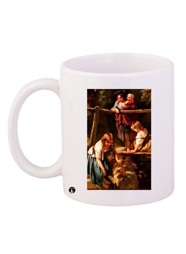 Girls Printed Coffee Mug White/Brown/Red 11ounce