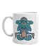 Monkey Printed Mug White/Blue/Brown