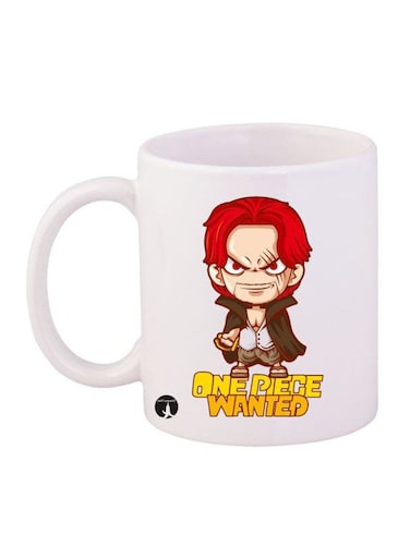 Anime One Piece Printed Mug White/Red/Yellow