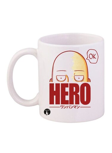 One Punch Man Printed Mug White/Red