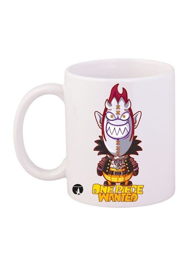 Anime One Piece Printed Mug White/Red/Yellow