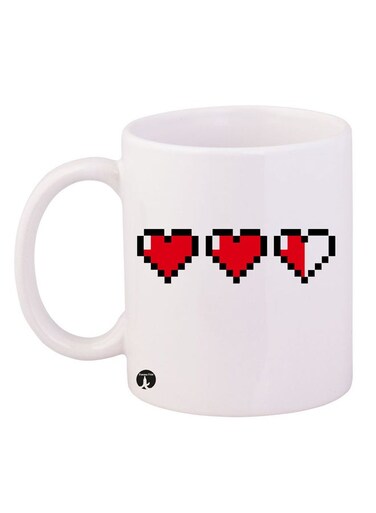 Hearts Design Mug White/Black/Red