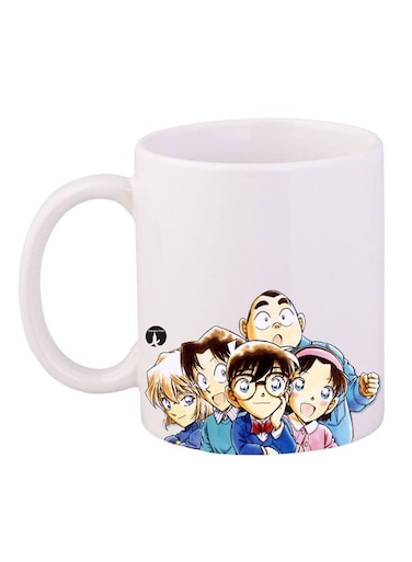 Anime Detective Conan Printed Mug White/Beige/Blue