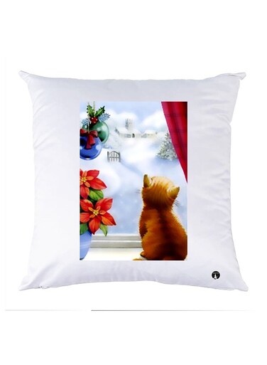 Printed Pillow polyester White 30x30cm