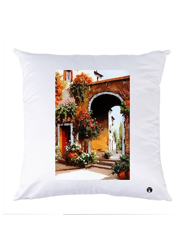 Printed Pillow Case polyester White 30x30cm
