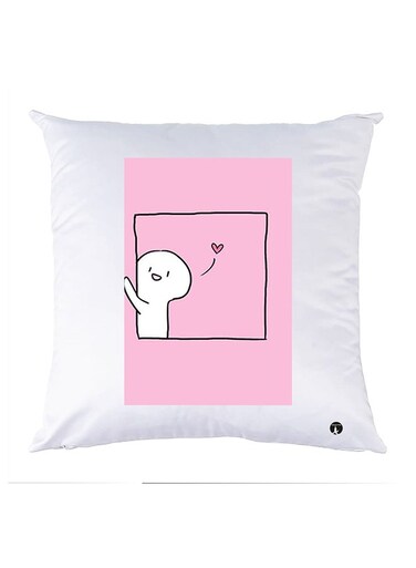 Printed Pillow Case polyester White 30x30cm
