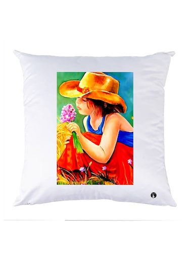 Printed Pillow Case polyester White 30x30cm