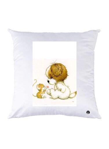 Printed Pillow polyester White 30x30cm