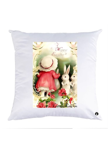 Printed Pillow Case polyester White 30x30cm