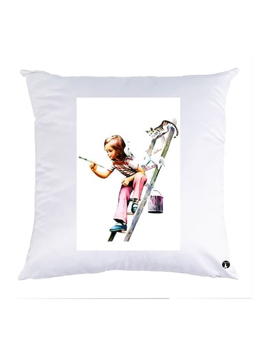 Printed Pillow polyester White 30x30cm