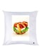 Burger Printed Throw Pillow White/Green/Brown 30x30cm
