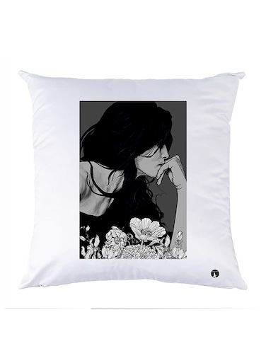 Printed Pillow Case polyester White 30x30cm