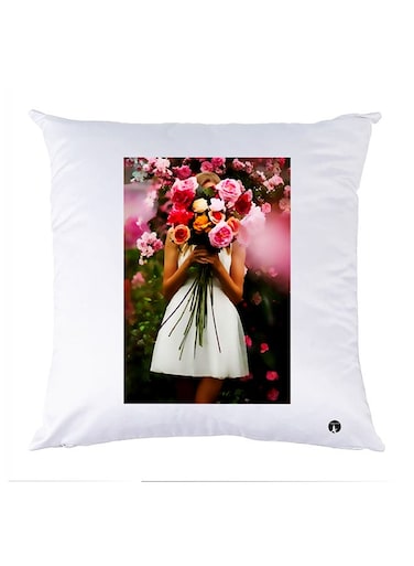 Printed Pillow Case polyester White 30x30cm