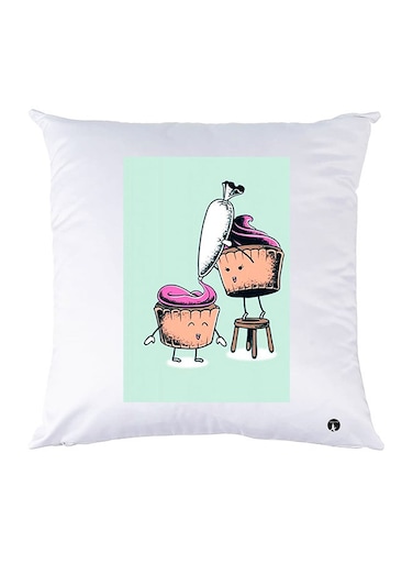 Printed Pillow polyester White 30x30cm