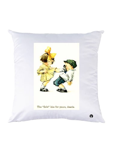 Printed Pillow Case polyester White 30x30cm