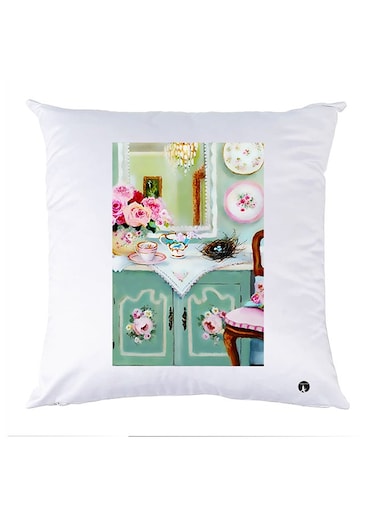 Printed Pillow Case polyester White 30x30cm