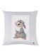 Cartoon Printed Throw Pillow White/Grey/Brown 30x30cm
