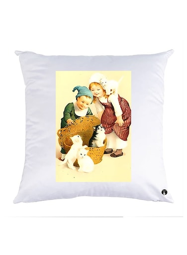 Printed Pillow polyester White 30x30cm
