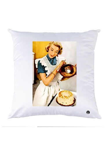 Printed Pillow polyester White 30x30cm