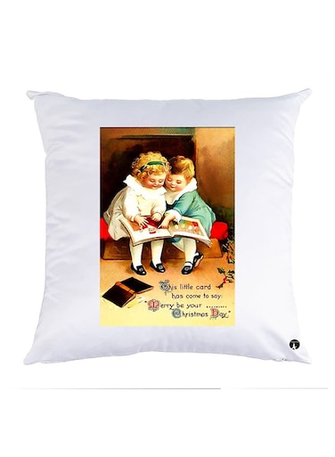 Printed Pillow Case polyester White 30x30cm