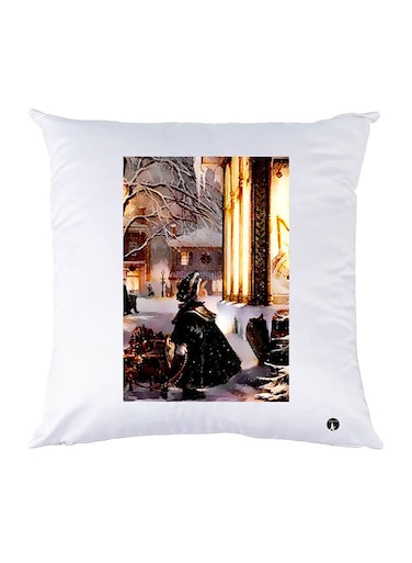 Printed Pillow Case polyester White 30x30cm