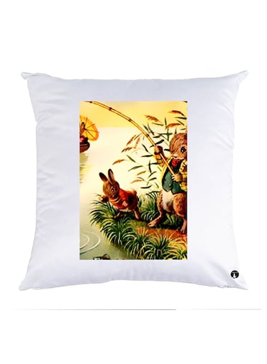 Printed Pillow polyester White 30x30cm