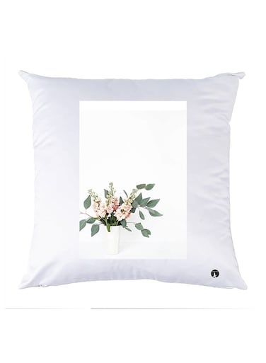 Printed Pillow Case polyester White 30x30cm