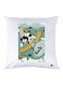Mickey And Minnie Mouse Printed Throw Pillow White/Green/Brown 30x30cm