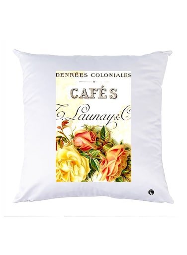 Printed Pillow Polyester White 30x30cm