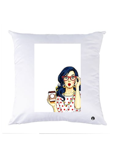 Printed Pillow polyester White 30x30cm