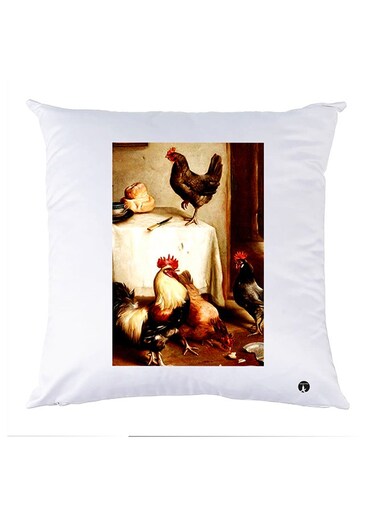 Printed Pillow polyester White 30x30cm