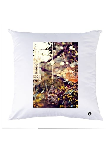 Printed Pillow polyester White 30x30cm