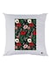 Flowers Printed Pillow White/Black/Red 30x30cm