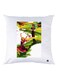 Tangle Printed Throw Pillow White/Purple/Green 30x30cm