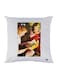 Girls Reading Book Printed Decorative Throw Pillow White/Red/Brown 30x30cm