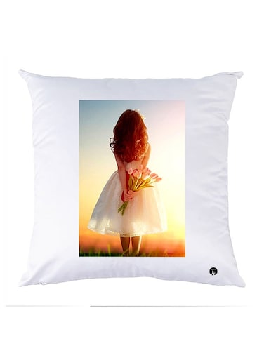 Printed Pillow Case polyester White 30x30cm