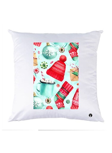Printed Pillow Case Polyester White 30x30cm