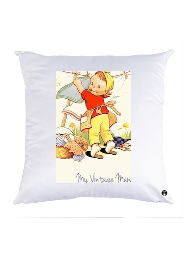 Printed Pillow polyester White 30x30cm