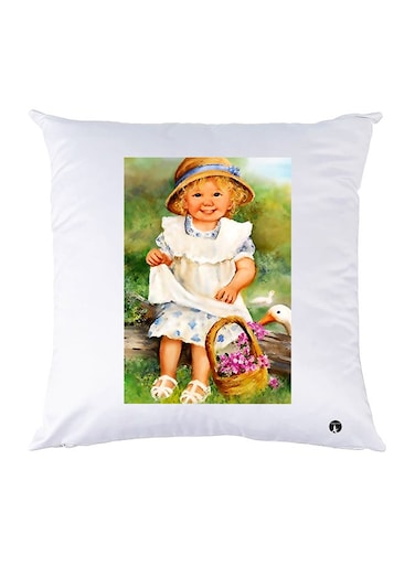 Printed Pillow Case polyester White 30x30cm