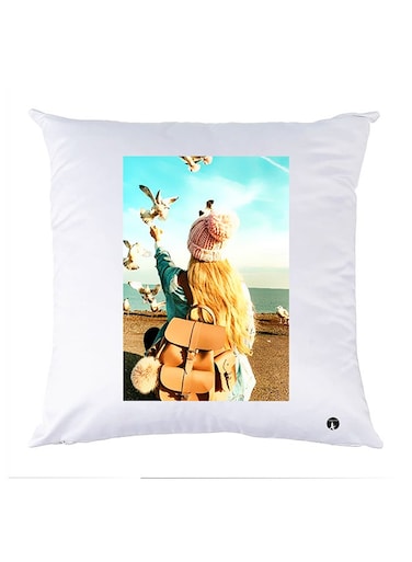 Printed Pillow polyester White 30x30cm