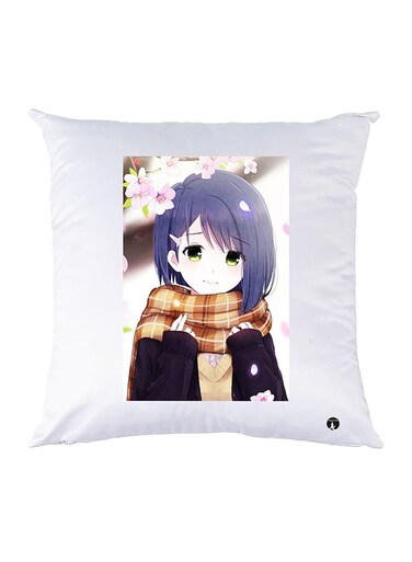 Printed Pillow Case Polyester White 30x30cm