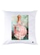 Girl Printed Throw Pillow White/Pink/Blue 30x30cm